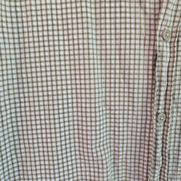 Columbia Mens XXL Beige Plaid Short-Sleeve Button-Up Shirt 100% Cotton Casual We - Picture 3 of 8